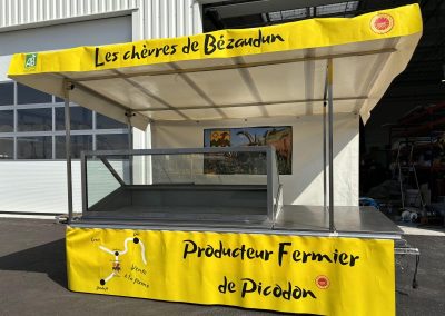 remorque étal réfrigérée - modèle horizon - réalisée pour un fromager - fromagerie